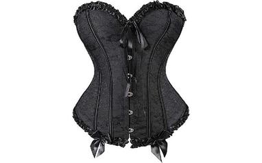 L XL Moulin Rouge Black Floral Lace String Body Bodystocking Pantyhose  Bodysuit